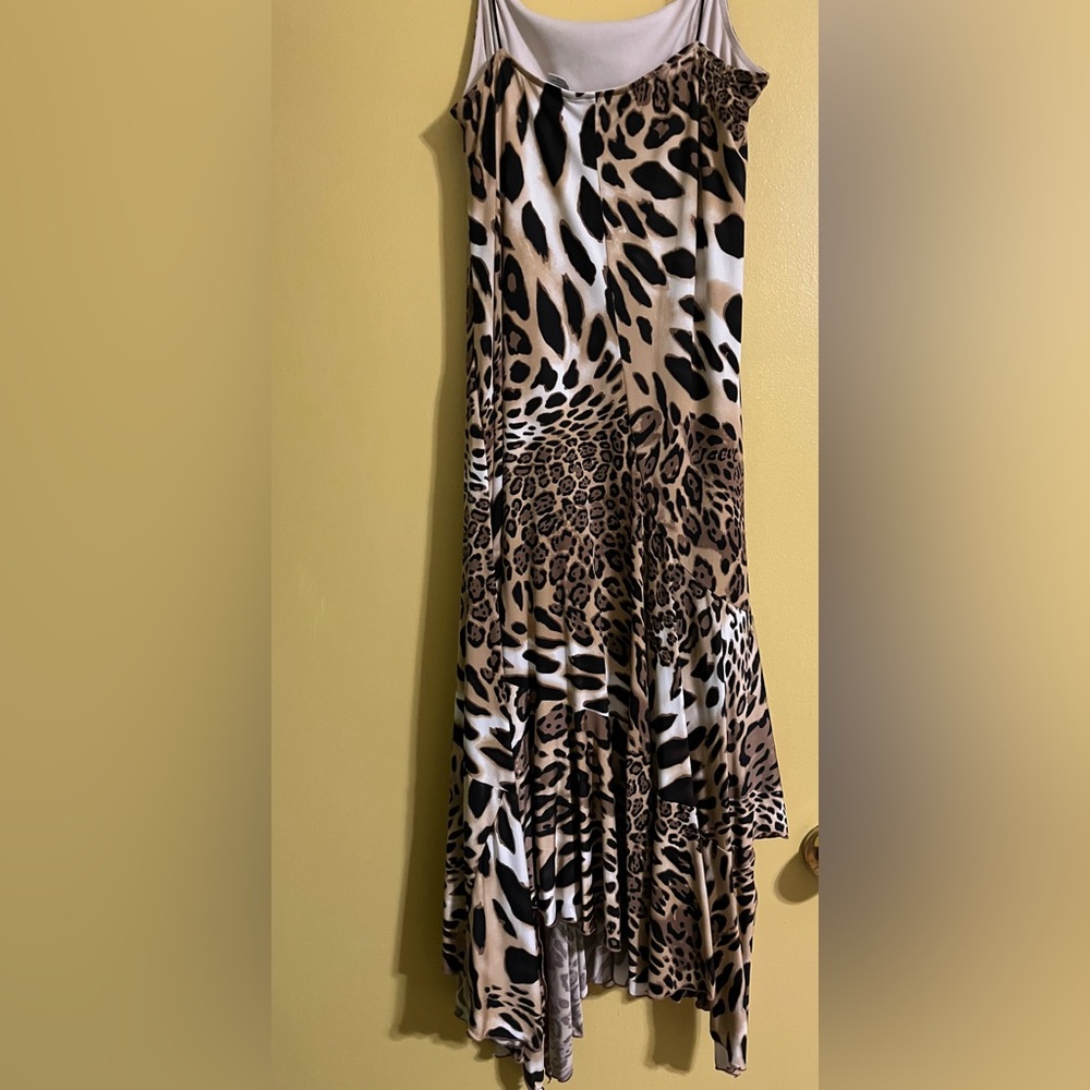 Newport News Leopard-Print Asymmetrical Slip Dress in Brown Tones - Picture 2 of 5